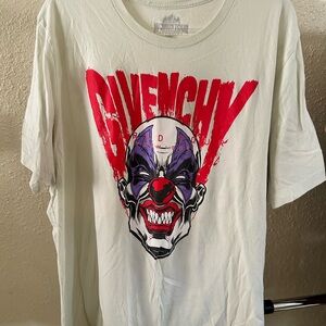 Givenchy White Short-Sleeve Graphic Clown Tee with Red Logo